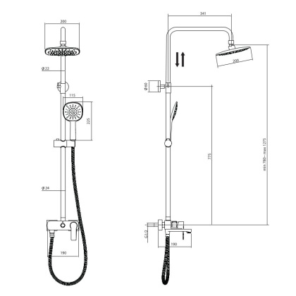 Тропическая душевая система RUSH (ST4235-40)