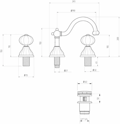 Смеситель для раковины Migliore Olivia 19023