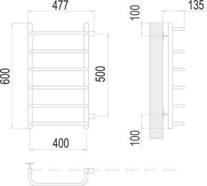 Полотенцесушитель Terminus Стандарт П6 400х600 бп500 Полотенцесушитель Terminus Стандарт П6 400х600 бп500