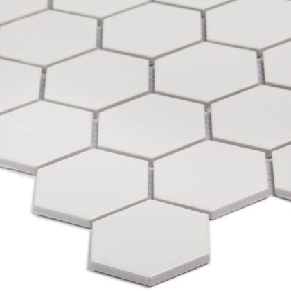 Керамическая мозаика Hexagon small White Matt 51x59, Geometry