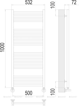 Полотенцесушитель Terminus Аврора П20 500х1000 Полотенцесушитель Terminus Аврора П20 500х1000