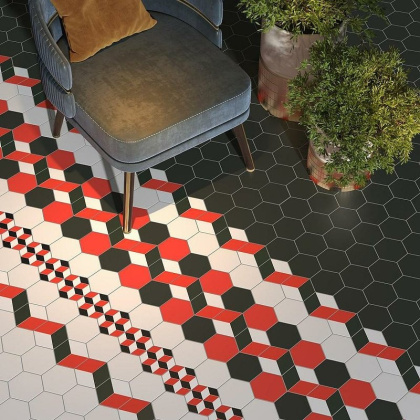 Керамогранит SG1008N Кальсада черный (10,4см*12см*7мм) (72шт/0,673м2) матовый, м2