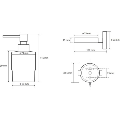 Дозатор для жидкого мыла Bemeta Sablo 160109102 Золото матовое, 200 мл
