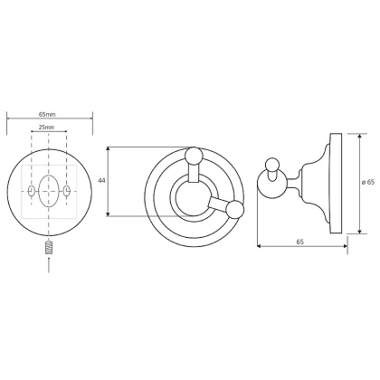 Двойной крючок Bemeta Retro chrom 144306032 Хром Двойной крючок Bemeta Retro chrom 144306032 Хром
