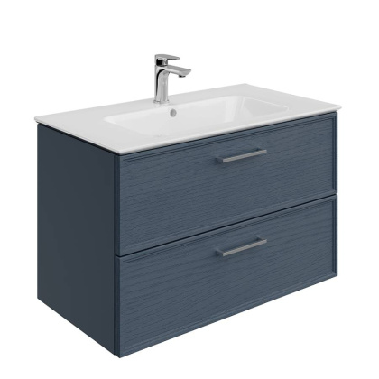 Тумба PIANO Classic подвесная 85 см, 2 ящика, ясень синий матовый PIA.CL.85\BLU.M
