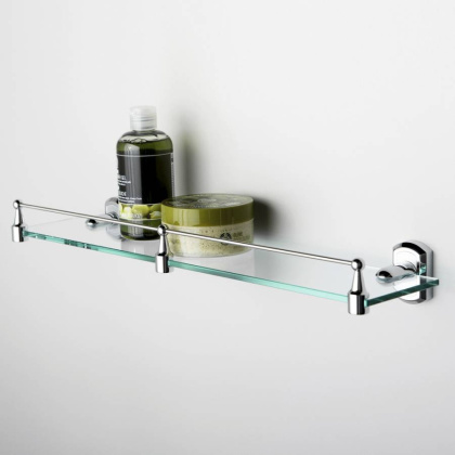 Полка стеклянная Oder с бортиком, 50х6х12,5 см, хром, K-3044