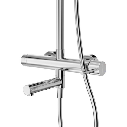 RELAX-CVD-BORO Душевая стойка со смесителем и изливом, брашированное золото