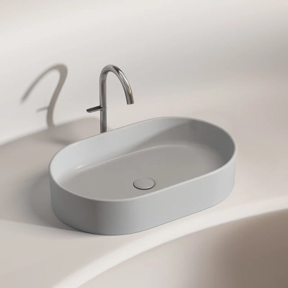 Умывальник чаша накладная овальная (цвет Серый Матовый) Element 608*385*122мм