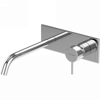 LEAF-BLI1-L-01-W0 Смеситель для раковины встраиваемый, однорычажный, излив и ручка на единой площадке, длина излива 23 см, исполнение Хром LEAF-BLI1-L-01-W0 Смеситель для раковины встраиваемый, однорычажный, излив и ручка на единой площадке, длина излива 23 см, исполнение Хром