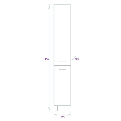 Пенал Onika Коралл 30 напольный, белый, универсальный