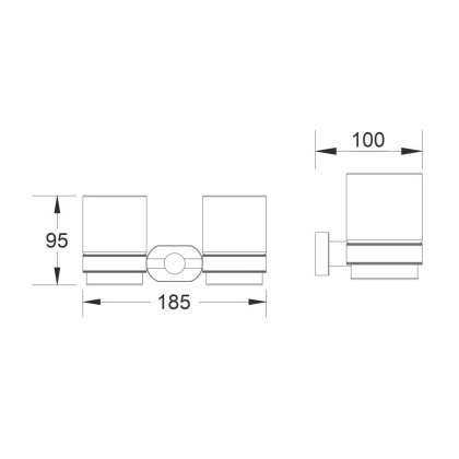 2 стакана с держателем, SG5122H Shevanik, Черный