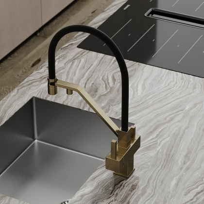 Смеситель для кухни SANCOS Loro c возможностью подключения фильтра для воды, цвет брашированное золото, арт. SC4007BG Смеситель для кухни SANCOS Loro c возможностью подключения фильтра для воды, цвет брашированное золото, арт. SC4007BG