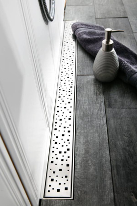 Душевой лоток 55 см Creto Quadro CRE-550 QH с решеткой, хром