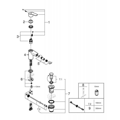 Смеситель Grohe Eurosmart 2021 для биде, 32929003 Смеситель Grohe Eurosmart 2021 для биде, 32929003
