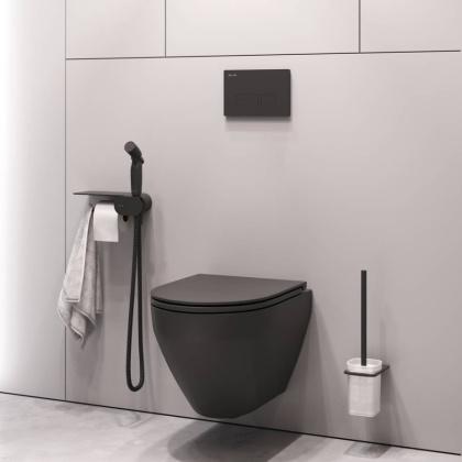 Набор подвесной унитаз с гигиеническим душем, черный CK70H1103B