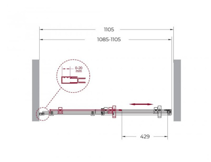 MARINO-BF-1-120-C-ORO Душевая дверь, Условный размер, мм:1200x1950 Габариты с диапазоном регулировок, мм:(1185-1205)x1950  MARINO-BF-1-120-C-ORO Душевая дверь, Условный размер, мм:1200x1950 Габариты с диапазоном регулировок, мм:(1185-1205)x1950