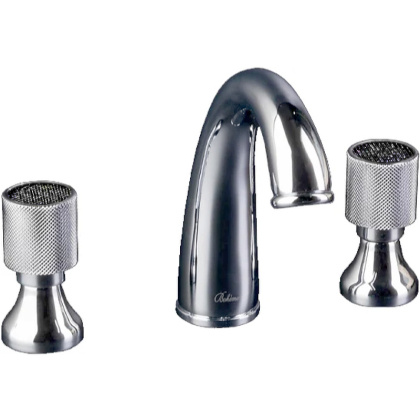 Смеситель для раковины на 3 отв.  ROYAL CRYSTAL Black, хром_Комплект