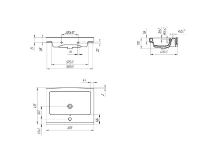 Раковина универсальная GRAND 60 1 отв. Раковина универсальная GRAND 60 1 отв.