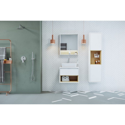 Шкаф-пенал EXCELLENT Tuto 40 см (белый/дуб)