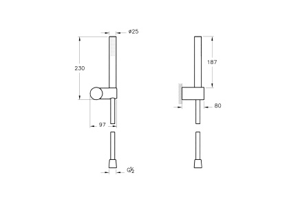 Душевой гарнитур Origin с ручным душем, цвет
медный