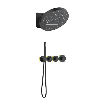 Душевая система Timo Saona SX-2329/03SM скрытого монтажа с термостатом, черная матовая Душевая система Timo Saona SX-2329/03SM скрытого монтажа с термостатом, черная матовая