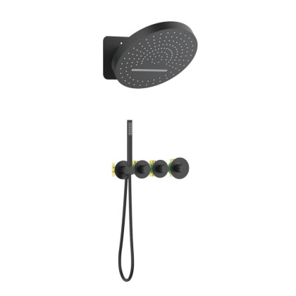 Душевая система Timo Saona SX-2329/03SM скрытого монтажа с термостатом, черная матовая Душевая система Timo Saona SX-2329/03SM скрытого монтажа с термостатом, черная матовая