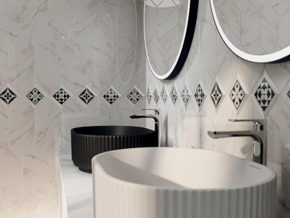 Плитка настенная 35006 Келуш Белый глянцевый (34см*14см*6,9мм) (9шт/0,709м2) Мрамор, м2 Плитка настенная 35006 Келуш Белый глянцевый (34см*14см*6,9мм) (9шт/0,709м2) Мрамор, м2