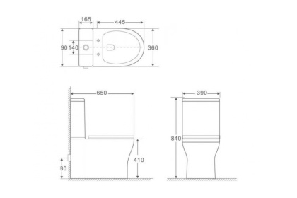 Сливной бачок Aquanet Cube-C-1 CL-12248B-1