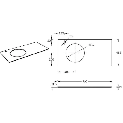 Спец. изделие декоративное CONO Onice розовый 97, без отверстия под смеситель, CO2.1.VT278\97