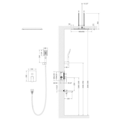 Душевая система Timo Selene SX-2039/17SM скрытого монтажа, золото матовое Душевая система Timo Selene SX-2039/17SM скрытого монтажа, золото матовое