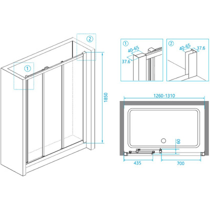 Душевая дверь RGW Classic CL-11 130 04091130-11 профиль Хром стекло прозрачное