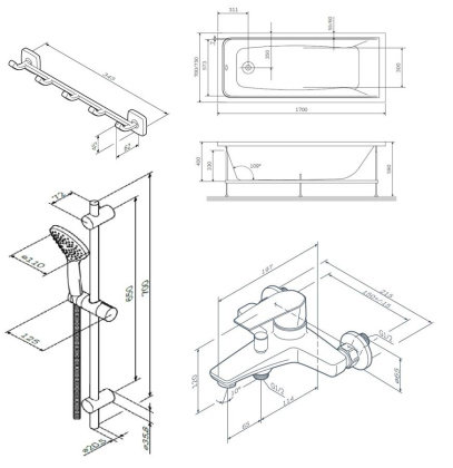 Комплект для ванной комнаты, зона помывочной WK90EA