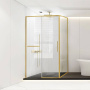 Душевой уголок Slim Soft VSR-1SS9014CLG, 1400*900, брашированное золото, стекло прозрачное