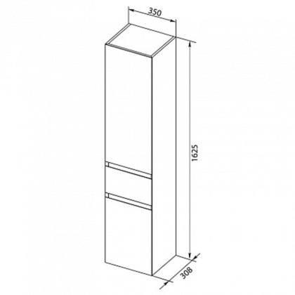 Шкаф-пенал для ванной Aquanet Нью-Йорк 35 орех