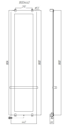 Полотенцесушитель электрический Allen Brau Infinity 180x44 с рейлингом и креплением, медь браш Полотенцесушитель электрический Allen Brau Infinity 180x44 с рейлингом и креплением, медь браш