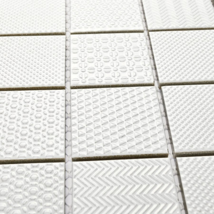 Мозаика Nevada Bonaparte белая 30,6см*30,6см*6мм (1уп/18шт/) рельефная, глянцевая, м2