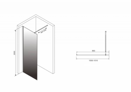 Душевая перегородка ABBER Immer Offen AG69101BD