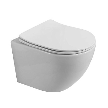 UNO 2.1 Унитаз подвесной безободковый с сиденьем дюропласт soft close BB7006CHR/SC