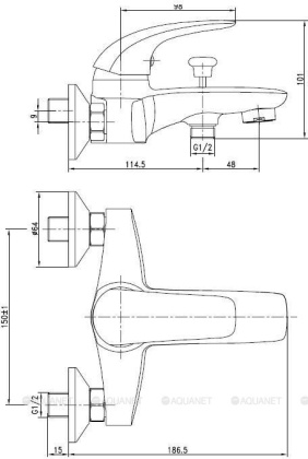 Смеситель для ванны с душем Aquanet Cobra SD90361