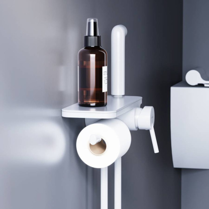 773500200 Jupiter, монтируемый в стену Смеситель с гиг душем и полкой, Белый, шт 773500200 Jupiter, монтируемый в стену Смеситель с гиг душем и полкой, Белый, шт