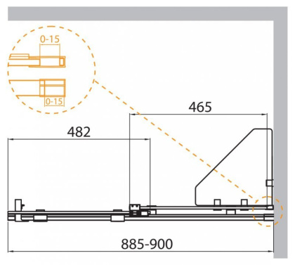 STREAM-BF-1-80-C-Cr Душевая перегородка раздвижная