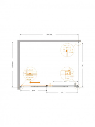 Душевой уголок CEZARES PLANE-AH-1-140/80-C-GM
