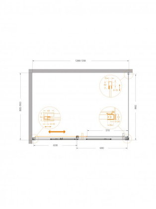 Душевой уголок CEZARES PLANE-AH-1-140/80-C-GM