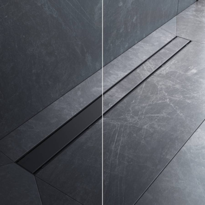 W02SC-U11-090-04BM PrimeFlow Трап для душа линейный универс затвор Tile 90см цвет черн мат