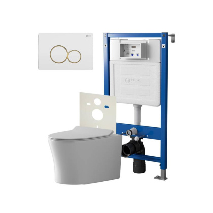 Сет: Система инсталляции Point Элемент для подвесного унитаза PN45120 + Клавиша смыва для инсталляции Point Виктория, белая/золото, PN44061WG + Унитаз подвесной Point Вега безободковый, сиденье микролифт PN41711 Сет: Система инсталляции Point Элемент для подвесного унитаза PN45120 + Клавиша смыва для инсталляции Point Виктория, белая/золото, PN44061WG + Унитаз подвесной Point Вега безободковый, сиденье микролифт PN41711