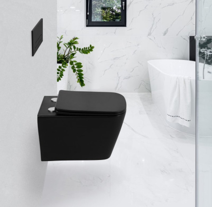 ARDENTE-C Унитаз подвесной безободковый с креплением, черный матовый, BB3202CHR-MB ARDENTE-C Унитаз подвесной безободковый с креплением, черный матовый, BB3202CHR-MB