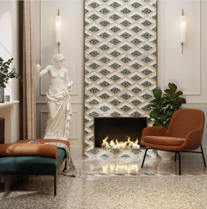 Декор фигурный ID137 Toscana черный ,белый ,бежевый (0,3см*0,17см*0,9мм) (10шт/0,051м2) , шт