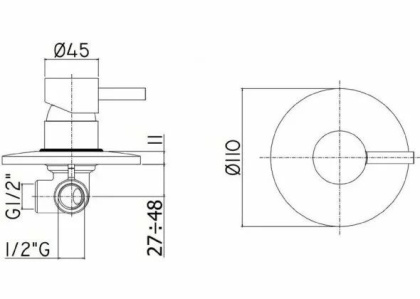 Смеситель для душа Paffoni Light LIG011BO (с внутренней частью) Смеситель для душа Paffoni Light LIG011BO (с внутренней частью)
