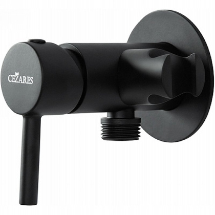 CZR-DA1-NOP Смеситель для душа со штуцером с держателем, исполнение чёрный матовый