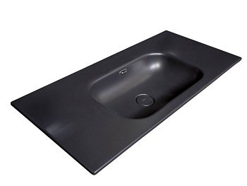 Столешница моноблок Vallessi 100 антрацит керамика без отверстия